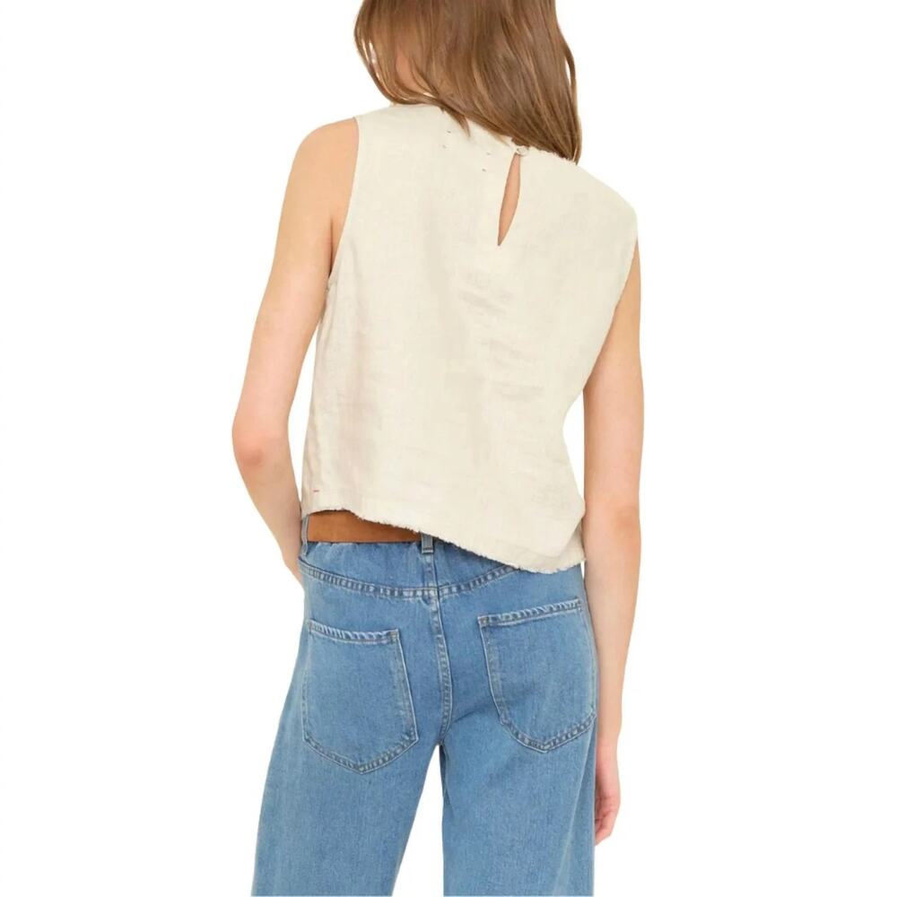 XIRENA Zadig Sleeveless Top Size XS Beige Tan $198 Cropped Lightweight - Picture 2 of 8